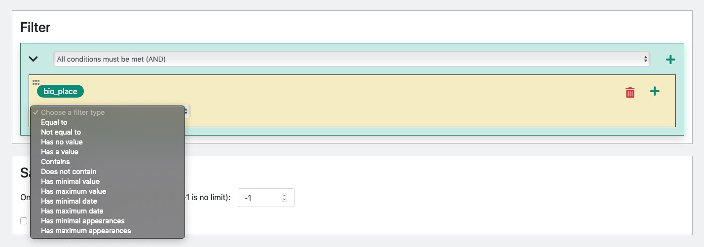 List of restriction options